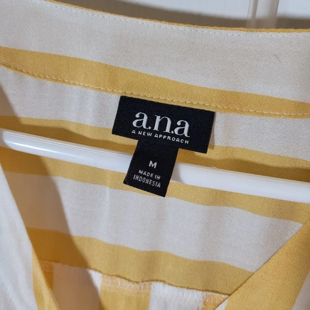 NEW Striped Wrap Blouse by ana Size Med